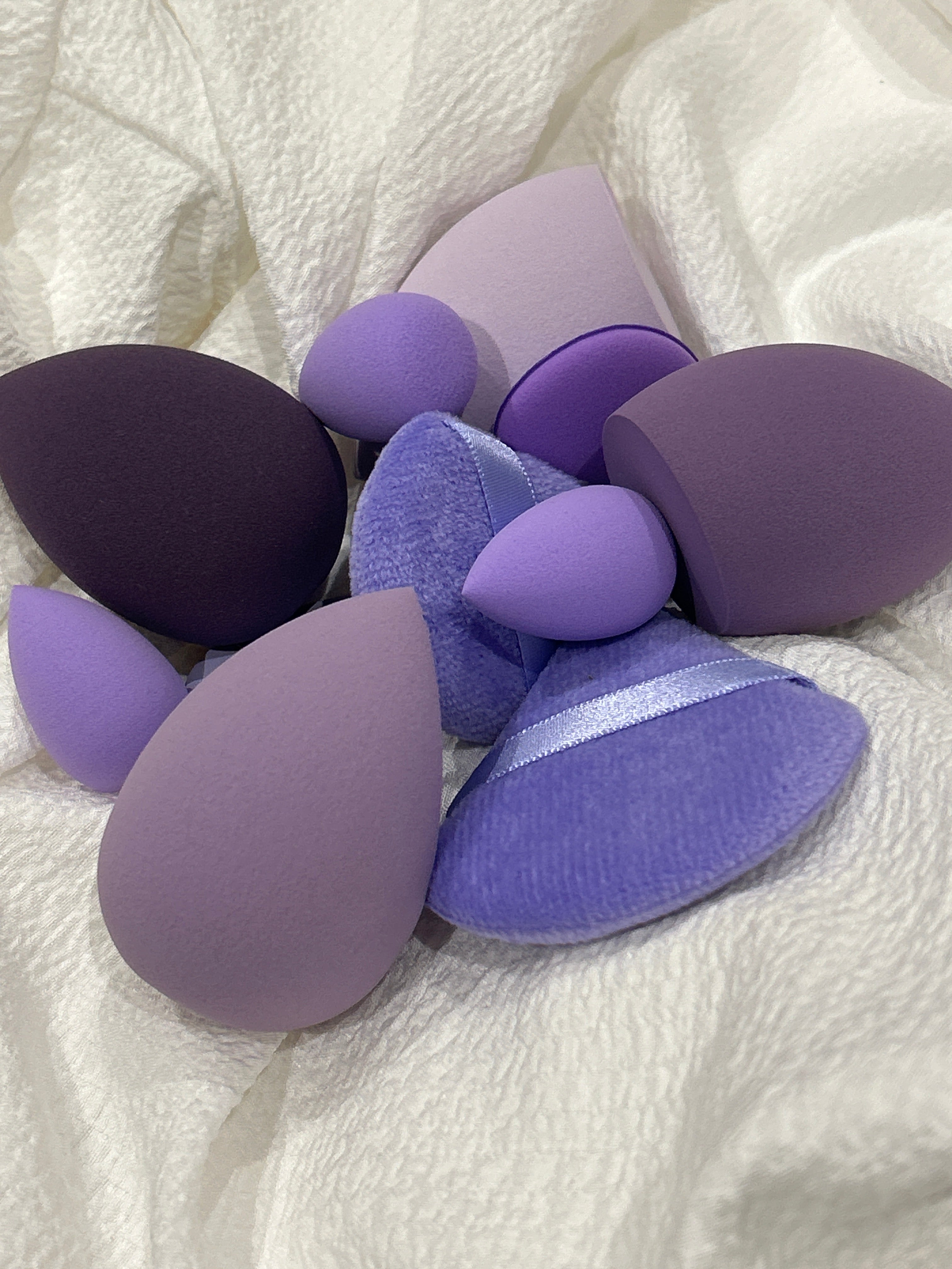 Coffret éponges maquillage violet